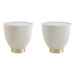 Pemberly Row Contemporary End Table With Steel Frame In Cream - Set Of 2. Fixed Price $362.75.