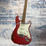 Handmade Landau Signature 1963 Aged Electric Guitar Fiesta Red Over 3-TONE. Fixed Price $249.00.