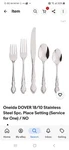 Oneida Dover 18/10 Stainless Steel 5PC. Place Setting (service For One) No. Fixed Price $24.99.