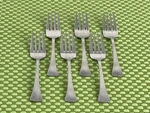 The Cellar CLF17 Stainless 6 Salad Forks Glossy Fan Ribbed Handle Flatware 1/2. Fixed Price $34.95.
