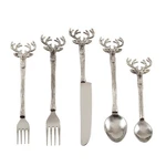 Saro Lifestyle SP779.S Reindeer Design Rustic Flatware - Set Of 5, Silver,. Fixed Price $59.99.