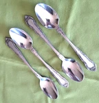 4 Teaspoons Utica Stainless Steel Patrician Pattern Korea 6 1/2". Fixed Price $8.99.
