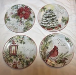 Certified International Christmas Silent Night Dessert Plates Set Of 4 / 8.5 In.. Fixed Price $28.87.