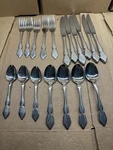 Oneida Usa Classic Mood Deauville Prescott Stainless Brushed Flatware 18 Pc Set. Fixed Price $54.88.