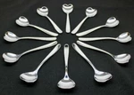 Set 12 Heart-shaped Coffee/tea/dessert 5" Spoons Alessi For Delta Airlines. Fixed Price $14.95.