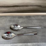Williams Sonoma Robert Welch Kingham Slotted Spoons SET/2 Scuffed Read. Fixed Price $32.95.