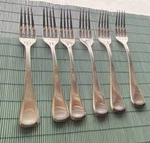Mikasa Cosmo Satin 18/10 Stainless Steel Flatware Dinner Forks Lot 6 8.25. Fixed Price $45.00.