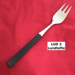 Lundtofte Lud Black Handle Salad Fork 6 1/2" Stainless Steel Flatware. Fixed Price $8.89.