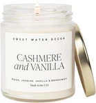 Sweet Water Decor Cashmere Vanilla Soy Candle - Text Label, Clear. Fixed Price $34.70.