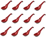 Japanbargain 2397, Set Of 12 Soup Spoons With Hook Asian 6.25 Inch, Red/black. Fixed Price $23.99.