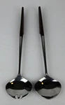 Vtg Mcm Epic Forged Stainless Salad Serving Fork & Spoon Japan Canoe Muffin. Fixed Price $13.00.