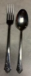 Oneida Damask Rose 18/8 Stainless Steel Soup Spoon And Dinner Fork. Fixed Price $16.99.