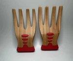 Totally Bamboo, Set Of 2 Classic Salad Hands, Mixing Forks, Kitchen Utensils Euc. Fixed Price $11.58.