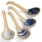 Soup Spoon Set Of 4 Japanese Korean Curved Handle Ceramic Ramen Spoo.... Fixed Price $26.37.