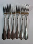 6 Pc Towle Germany 18/8 Stainless Beaded Antique Dinner " Forks. Fixed Price $44.88.