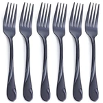Black Dinner Fork Set, Seeshine 7.8-INCH Stainless Steel Shiny Metal Ta.... Fixed Price $15.77.