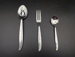Vtg Castle Court CCS5 Stainless Steel Flatware Silverware Atomic Stars Starburst. Fixed Price $14.95.