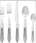 Vietri Aladdin Brilliant Clear Flatware 18/10 Stainless 5 Pc Place Setting New. Fixed Price $59.99.