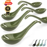 Artena 6.75 Inch Solid Asian Soup Spoon Set Of 6,ULTRA-FINE Green,. Fixed Price $31.99.