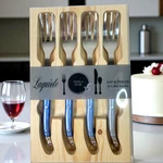 Laguiole Set Of 4 Cake Forks French Home Shades Blue Stainless Steel Box. Fixed Price $39.76.