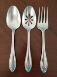 Pfaltzgraff 18/10 Stainless Steel American Bead 3 Piece Serving Set. Fixed Price $14.99.