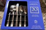 Mikasa Satin Barrett 18/10 Stainless Steel 20 Pieces Item 1991760 Set For 4 New. Fixed Price $70.00.