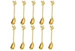 Ansaw Elegant Gold Leaf Coffee Spoons 10-PIECE, 4.7" Mini Stainless Steel,,. Fixed Price $7.99.
