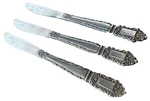 3 Modern Solid Dinner Knives Lifetime Cutlery Stainless 5/8". Fixed Price $29.99.