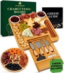 Bamboo Charcuterie Boards Gift - Meat And Cheese Tray With Utensils, Frui.... Fixed Price $54.34.