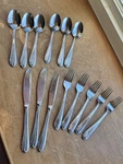 Hampton Isabelle Frosted Accent 14 Piece Set Stnlss Fltwre Forks, Knives, Spoons. Fixed Price $69.99.