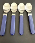Dansk Summer House Soup Spoons Blue Handle 7 1/4" Stainless Flatware Set Of. Fixed Price $21.59.