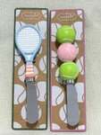 Mud Pie Tennis Ball & Racquet Butter Cheese Spreaders Stainless Steel. Fixed Price $11.99.
