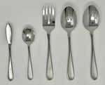 Oneida Satin Flight 5 Piece Serving Set - Frosted Handle. Fixed Price $29.99.
