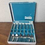 Vtg Piece Mcm (1968) Oneida Craft Lasting Rose Stainless Steel Pastry Forks. Fixed Price $40.00.