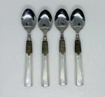 Rare 1970S Unique Alien Tribal Style Pearlescent Handle 6.75 Soup Spoon Set 29. Fixed Price $39.99.