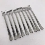 Oneida Martele Set Of 9 Oyster Cocktail Forks Appetizer Stainless Hammered 6". Fixed Price $89.99.