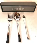 Oneida Easton 3PC Serving Set Nib New Spoon Fork Knife Modern Cottage. Fixed Price $24.99.
