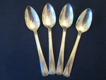 Set 4 Tea Spoons! Vintage National Silverplate: NTS59 Pattern Lovely. Fixed Price $20.00.