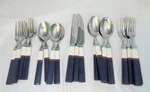 Nautica Flatware 4 Place NAF1 18/8 Colorblock Silverware Coastal Navy Red 20 Pcs. Fixed Price $38.00.