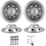 Lifeinfinity 4PCS Polished Stainless Steel Dually Wheel 16", Silver. Fixed Price $349.65.