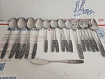 Lot Of 19 Interpur Japan INR28 Stainless Flatware Embossed Floral. Fixed Price $59.95.