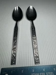 Oneida Northland Stainless Spring Fever Pattern Serving Spoons Korea Set Of 2. Fixed Price $14.99.