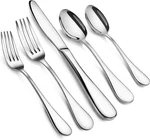 56389 Rain 18/10 Stainless Steel Flatware 20-PIECE Set, Silver. Fixed Price $77.75.