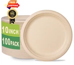 Greenworks 100 Count Heavy-duty Compostable Plates, Inch, Unbleached. Fixed Price $42.99.