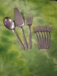 Acsons Stainless Japan ACF7 Seafood Cocktail Forks Set Of 6 + 3 Serving Pcs. Fixed Price $15.00.
