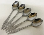 Lot 5 X Noritake NS19 Retro Floral Pattern Stainless Teaspoons Rare!. Fixed Price $99.99.
