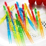 200PCS Disposable Plastic Mini Fruit Forks Set - Color 4". Fixed Price $12.93.