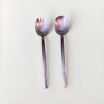 Mikasa Zena 18/8 Stainless Steel Salad Serving Fork And Spoon Set. Fixed Price $32.59.