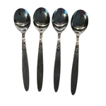 Set Of 4 Amefa Tulip Time Teaspoons Holland Stainless Flatware Silverware 5-7/8". Fixed Price $12.95.