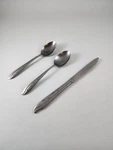 Koba Stainless 2 Oval Soup Spoons Knife Japan KBA1 Glossy Stars Atomic Mcm. Fixed Price $14.00.
